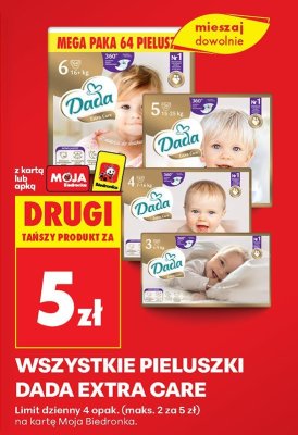 Pieluszki Dada Extra Care wszystkie rodzaje promocja w Biedronka