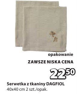Serwetka z tkaniny DAGFIOL 40x40 cm opakowanie 2 szt./opak. promocja w Jysk