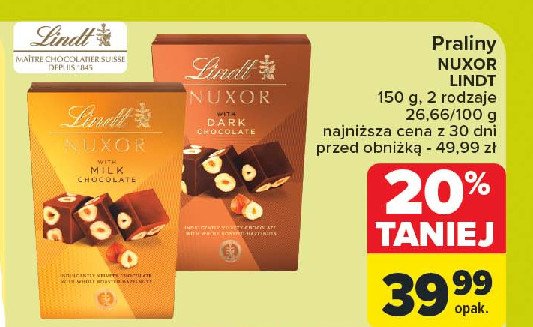 Praliny dark LINDT NUXOR promocja w Carrefour