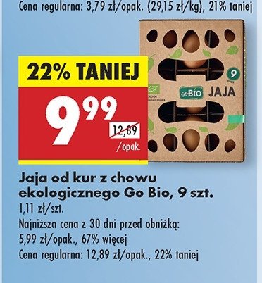 Jaja z chowu ekologicznego Gobio promocja