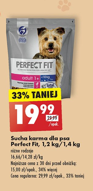 Karma dla psa powyżej 10 kg adult 1+ Perfect fit promocja