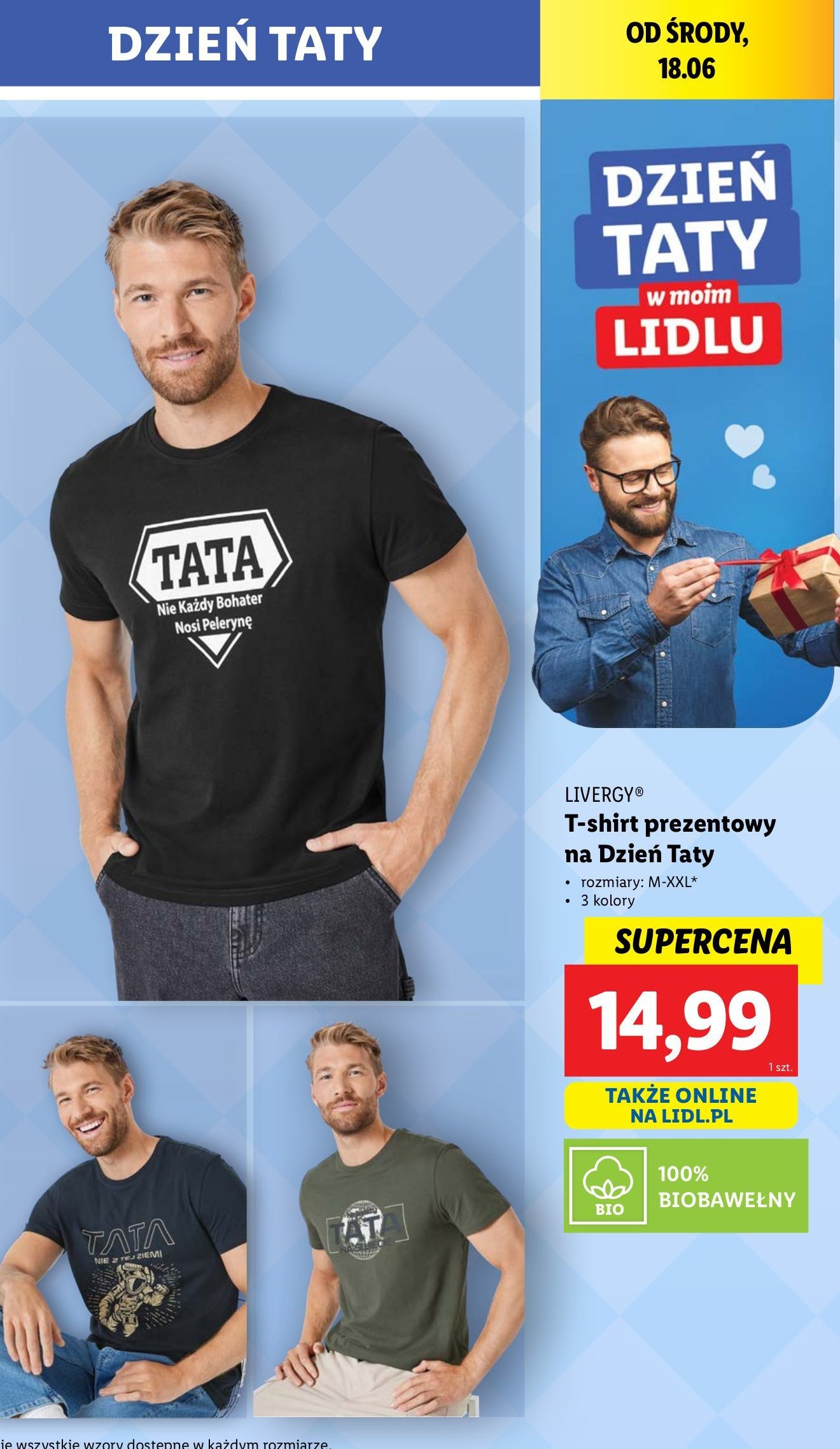 T-shirt na dzień taty m-2xl Livergy promocja w Lidl