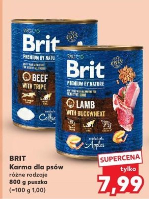 Karma dla psów Brit Premium by Nature Beef with Tripe wołowina z żwaczem promocja w Kaufland