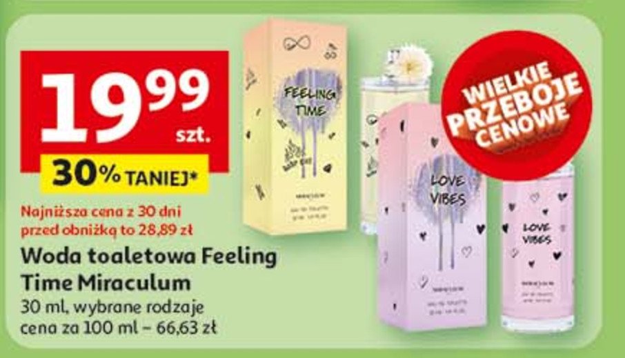 Woda toaletowa Miraculum feeling time promocja w Auchan