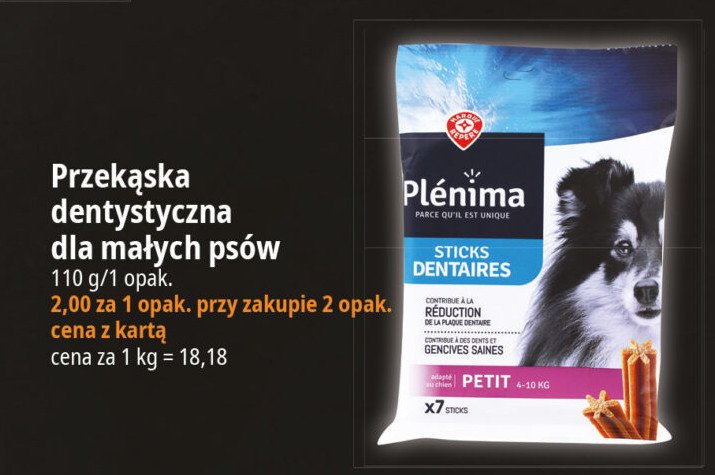 Przekąska dentystyczna dla psów WIODĄCA MARKA PLENIMA Wiodąca marka promocja