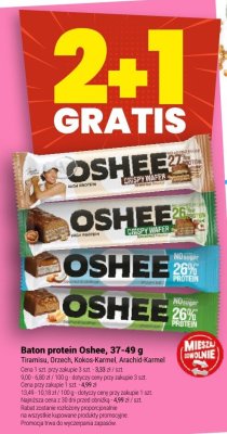 Baton protein Oshee, 37-49 g - Tiramisu, Orzech, Kokos, Karmel promocja w Twój Market