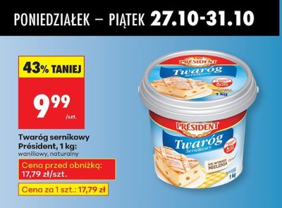 Twaróg sernikowy 1 kg naturalny promocja w Biedronka