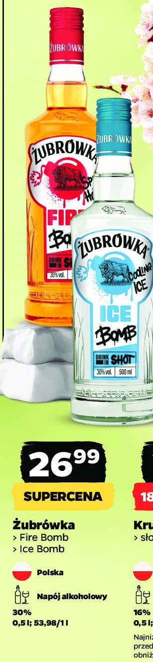 Wódka Żubrówka ice bomb promocja w Netto