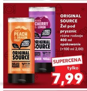 Żel pod prysznic juicy peach & dragon fruit Original source promocja