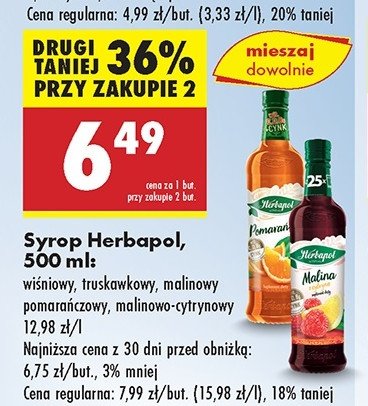 Syrop malina z cytryną Herbapol promocja w Biedronka