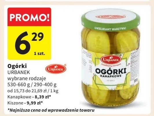 Ogórki kanapkowe Urbanek promocja