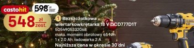 Bezszczotkowa wiertarko-wkrętarka 18 V DCD777D1T  promocja w Castorama
