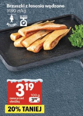 Brzuszki z łososia wędzone promocja w Delikatesy Centrum