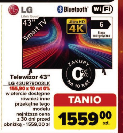 Telewi led 43" 43ur78003lk Lg promocja