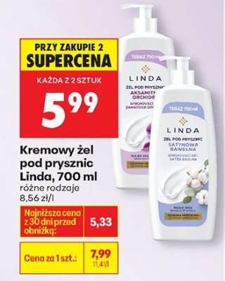 Kremowy żel pod prysznic Linda, 700 ml promocja w Biedronka