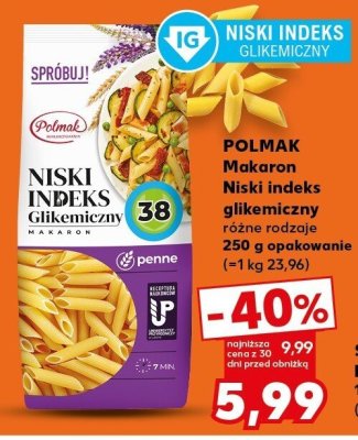 Makaron niski indeks glikemiczny różne rodzaje promocja w Kaufland