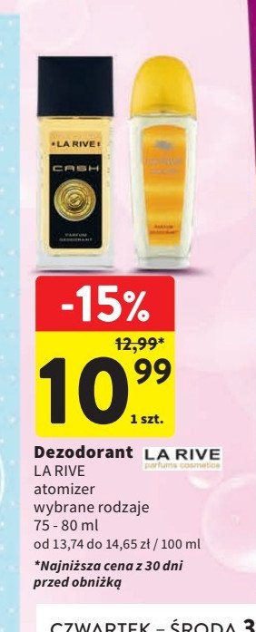 Dezodorant La rive cash promocja
