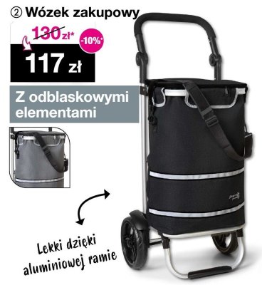 Wózek zakupowy z odblaskowymi elementami promocja w Woolworth