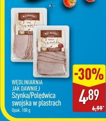 Szynka swojska w plastrach  promocja w Aldi