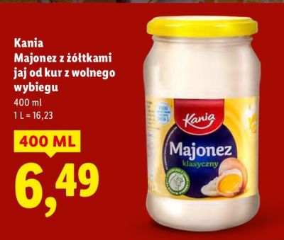 Majonez Kania z żółtkami jaj od kur z wolnego wybiegu promocja w Lidl
