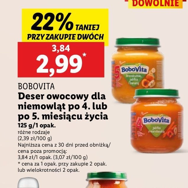 Jabłka i banany z brzoskwiniami Bobovita promocja