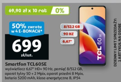 Smartfon TCL60SE promocja w Auchan