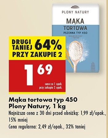 Mąka tortowa pszenna typ 450 Plony natury promocja