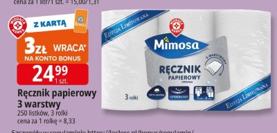 Ręcznik papierowy Mimosa promocja w Leclerc