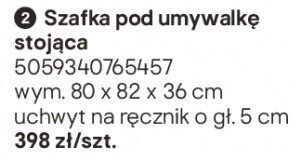 Szafka pod umywalkę stojąca Castorama promocja w Castorama