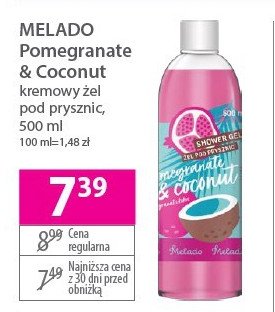 Żel pod prysznic pomegranate & coconut Melado promocja