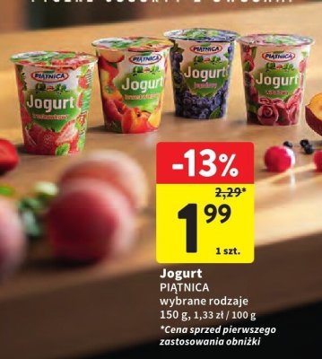 Jogurt Pi膮tnica z owocami promocja w Intermarche