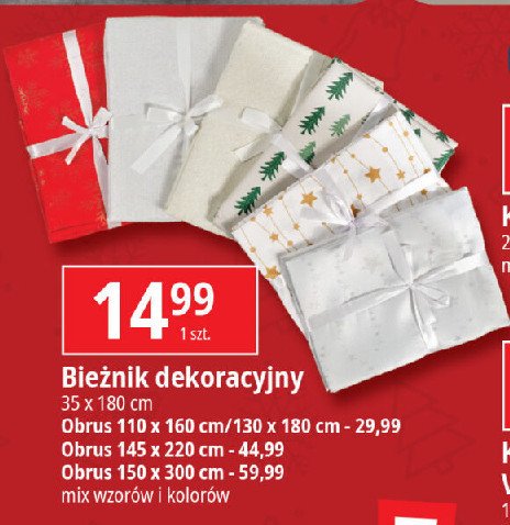 Bieżnik dekoracyjny 35 x 180 cm promocja