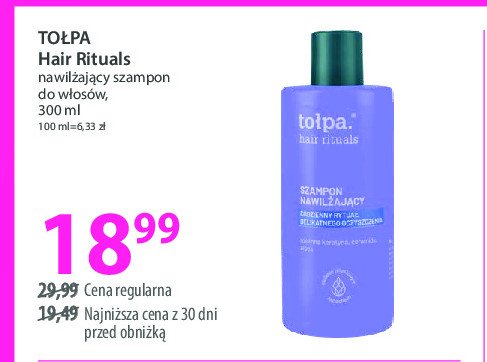 Szampon nawilżający Tołpa hair rituals promocja