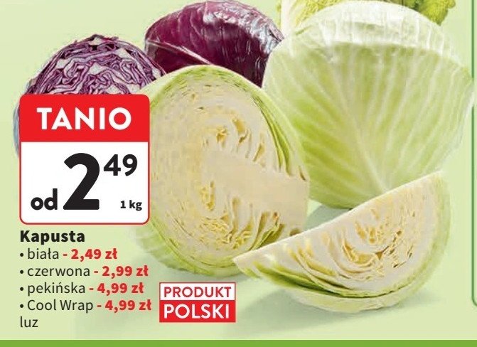 Kapusta pekińska polska promocja w Intermarche