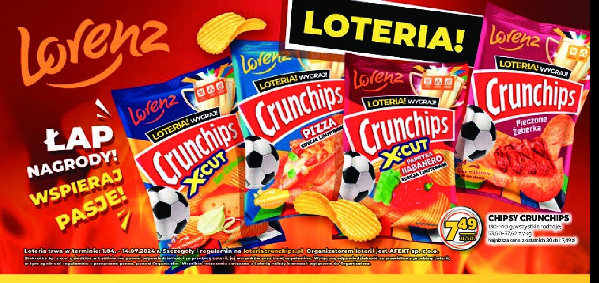 Chipsy pizza z ziołami Crunchips x-cut Crunchips lorenz promocja