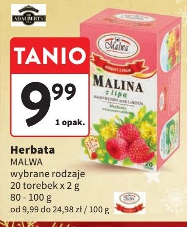 Herbatka malina z lipą Malwa tea promocja