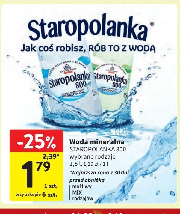 Woda niegazowana Staropolanka promocja w Intermarche