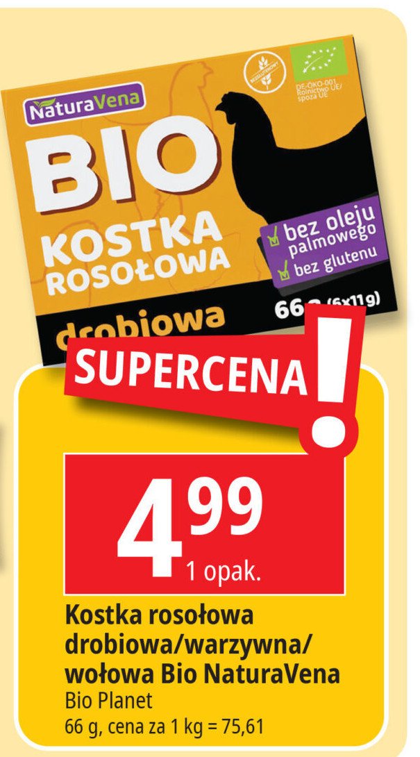 Kostka rosołowa wołowa Naturavena promocja