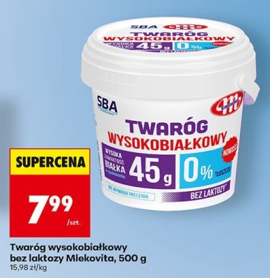 Twaróg wysokobiałkowy bez laktozy Mlekovita, 500g promocja w Biedronka