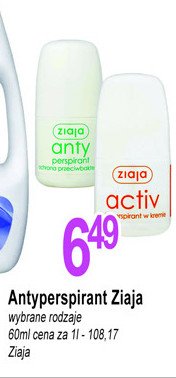 Antyperspirant ochrona przeciwbakteryjna Ziaja anty-perspiranty promocja
