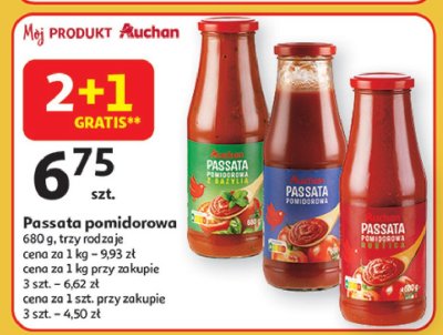 Passata pomidorowa rustica Auchan różnorodne (logo czerwone) promocja