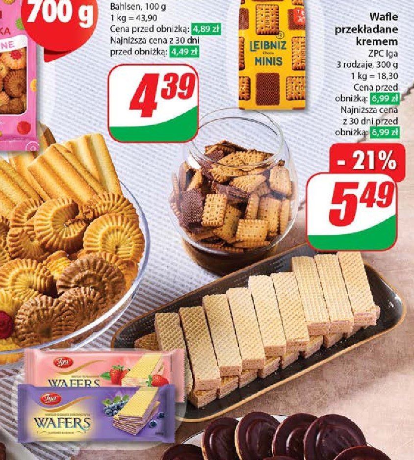 Wafelki truskawkowe Iga promocja w Dino