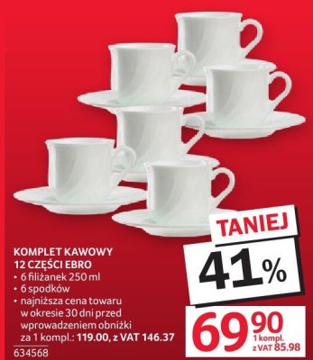 Komplet kawowy 12 części Erbo promocja w Selgros