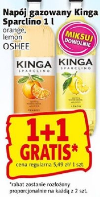 Napój gazowany Kinga Sparlcino 1l różne smaki Oshee promocja w Prim Market
