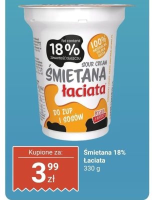 Śmietana 18% Łaciata promocja w Dino