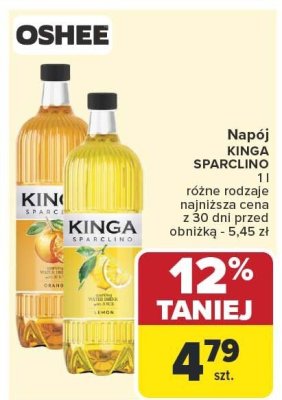 Napój KINGA SPARCING 1l różne rodzaje promocja w Carrefour