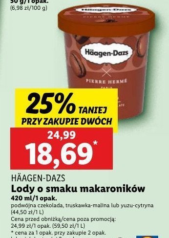 Lody pierre herme macron double chocolate Haagen-dazs promocja