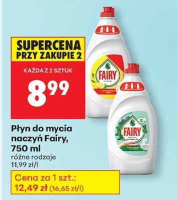Płyn do mycia naczyń Fairy, 750 ml różne rodzaje promocja w Biedronka
