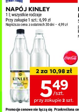 Napój elderflower zero Kinley promocja