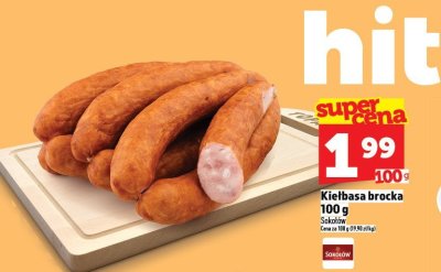 Kiełbasa brocka 100 g Sokołów promocja w TOPAZ